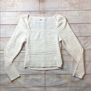 Elodie Ivory Textured Knit Top 💚
